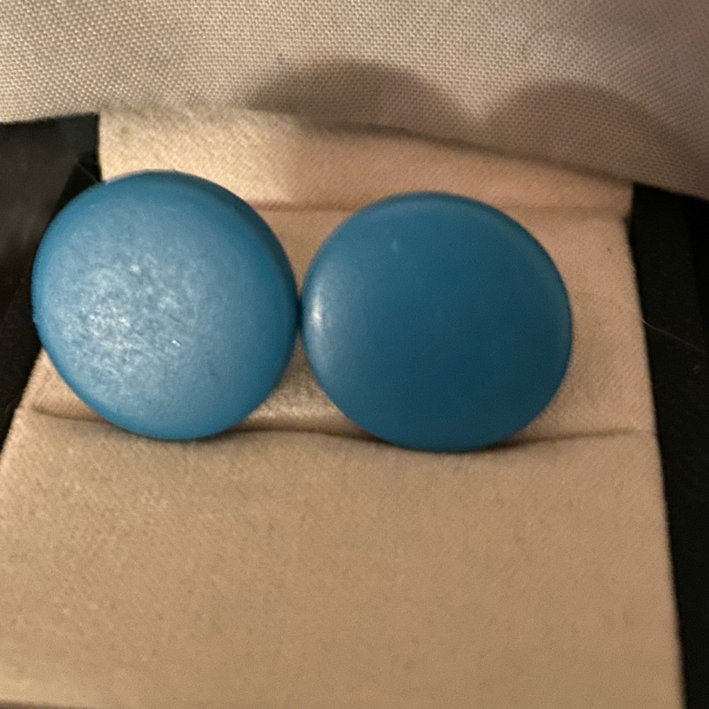 Retro round wood earrings